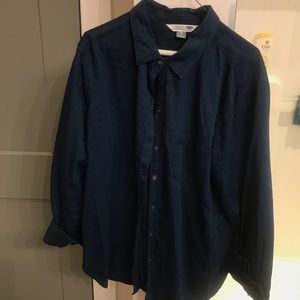 Dark denim button up